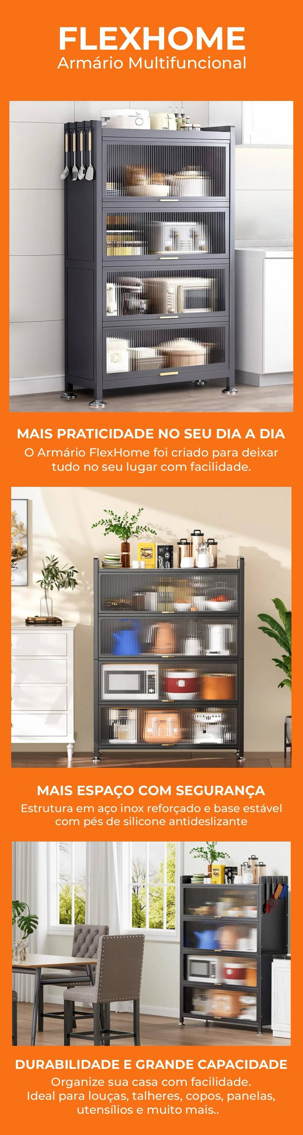 Armário FlexHome de Aço Multifuncional